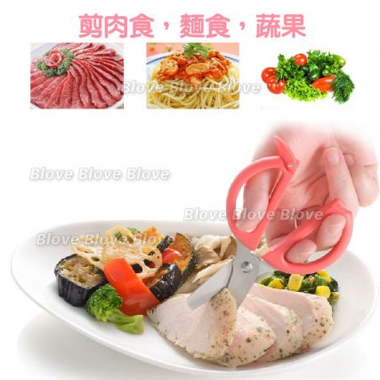 日本 Richell 安全嬰兒膠剪刀 幼兒食物剪刀 BB食物較剪鉸剪 不鏽鋼食物剪