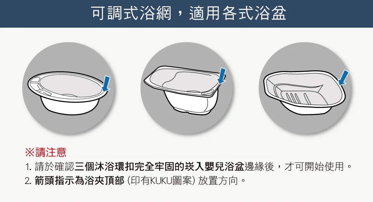 台灣 Kuku 成長印記可調式安全沐浴網