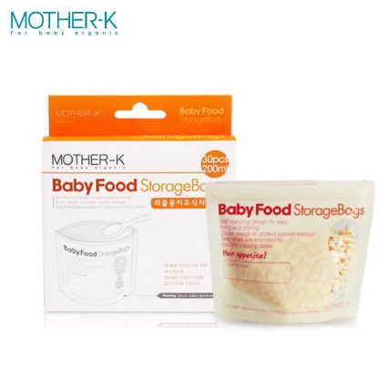 Mother-K 嬰兒食物抗菌儲存袋 [30pcs, 200ml]